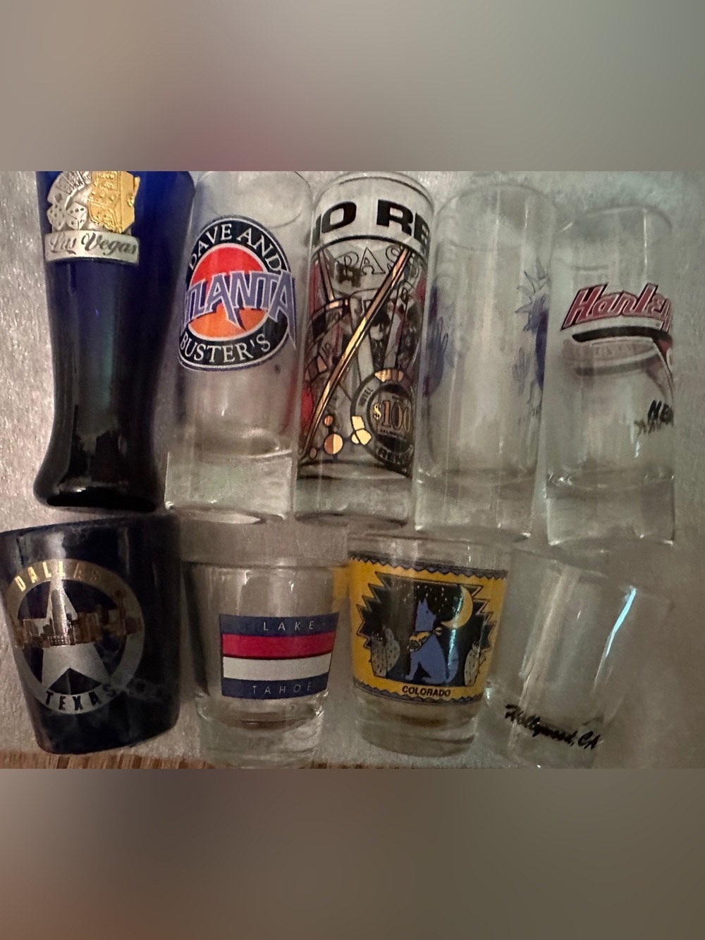 Assorted Glass Shot Glass Set of 9